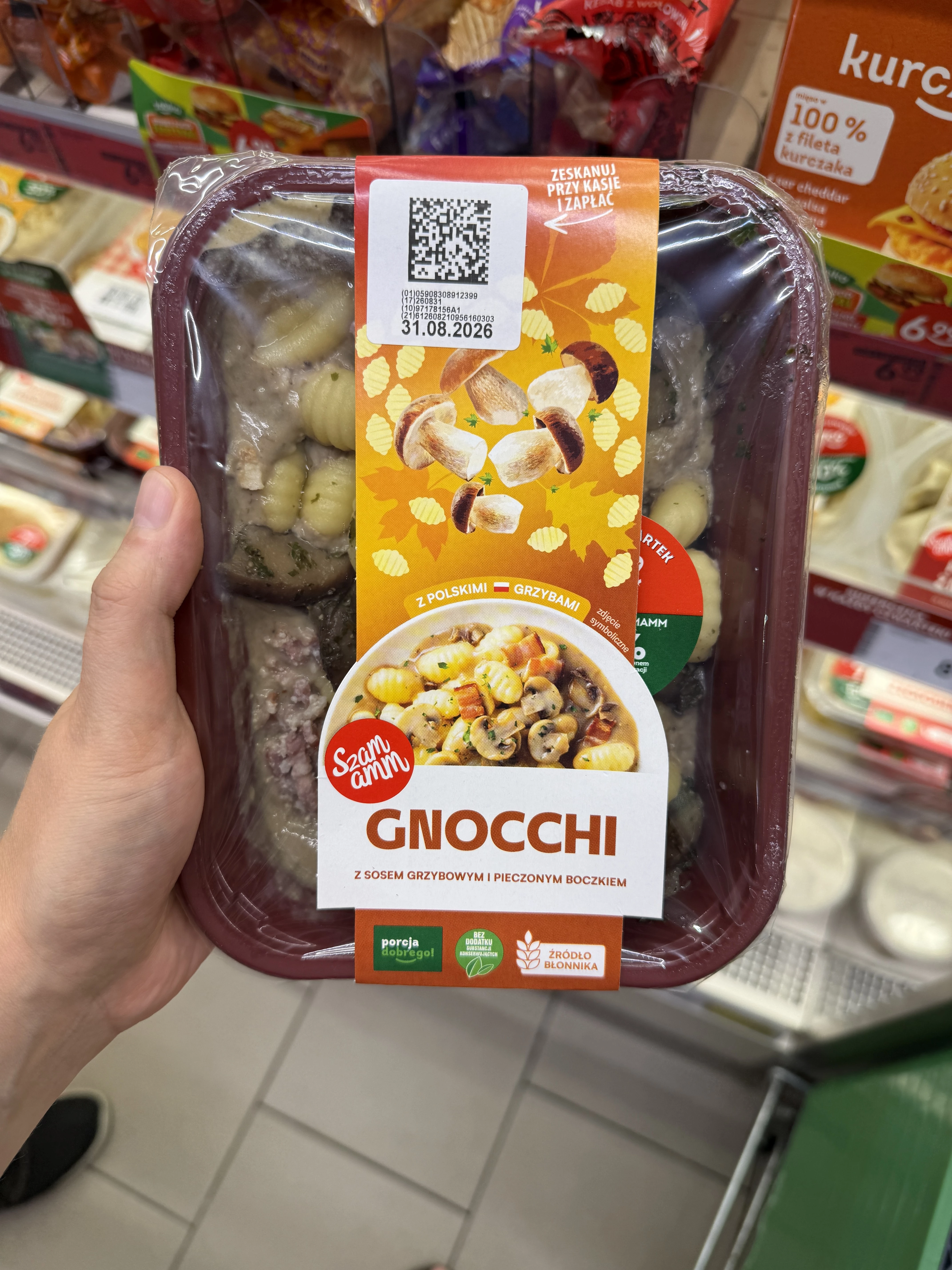 Szamamm Gnocchi z sosem grzybowym i pieczonym boczkiem | 400g