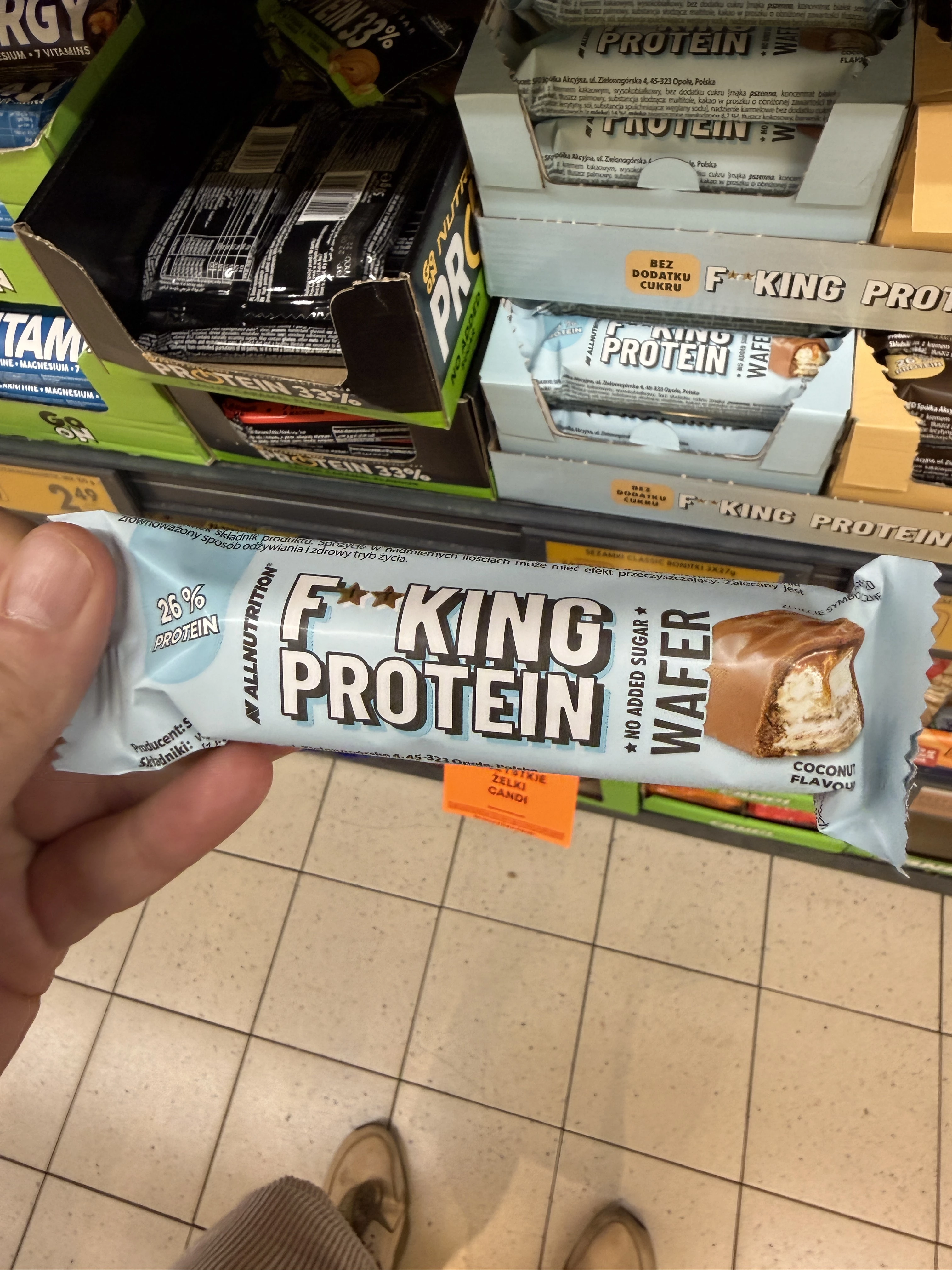 Allnutrition Fitking Protein Wafer Coconut / Baton proteinowy Fitking Kokos | 37g