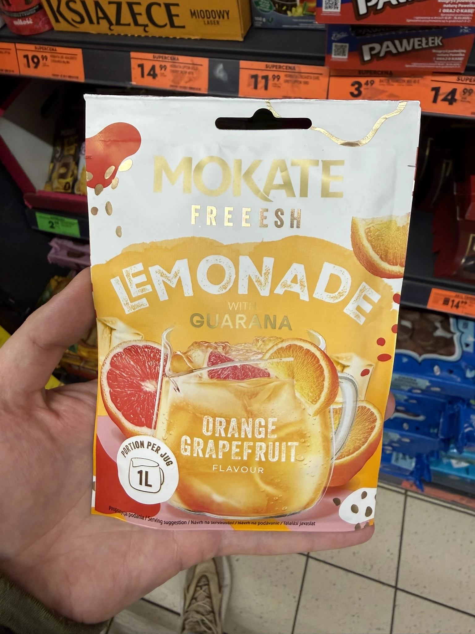Mokate Freeesh Lemonade with Guarana – Orange Grapefruit Flavour | 40g