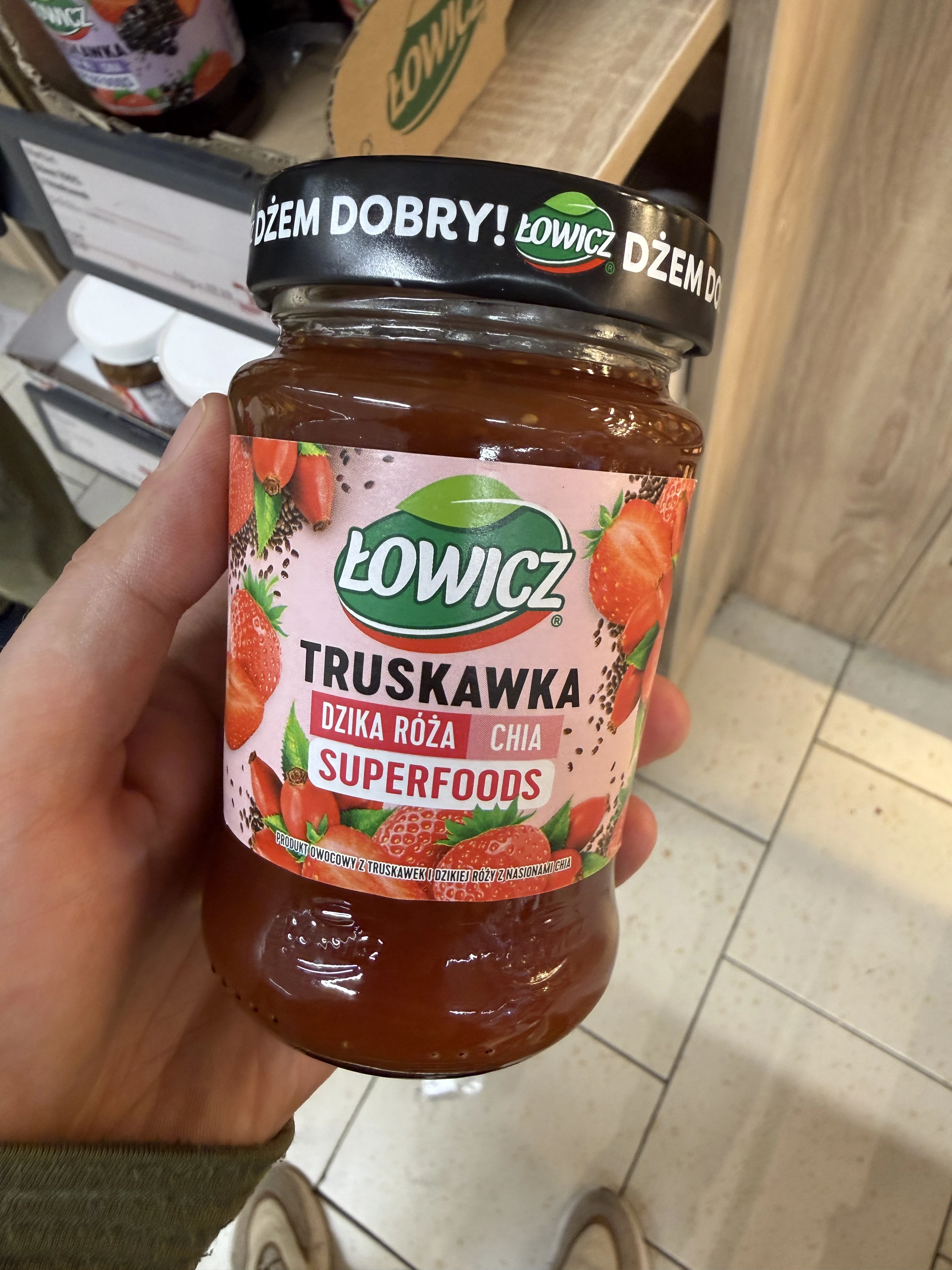 Łowicz Dżem Dobry! Truskawka Dzika Róża Chia Superfoods | 260g