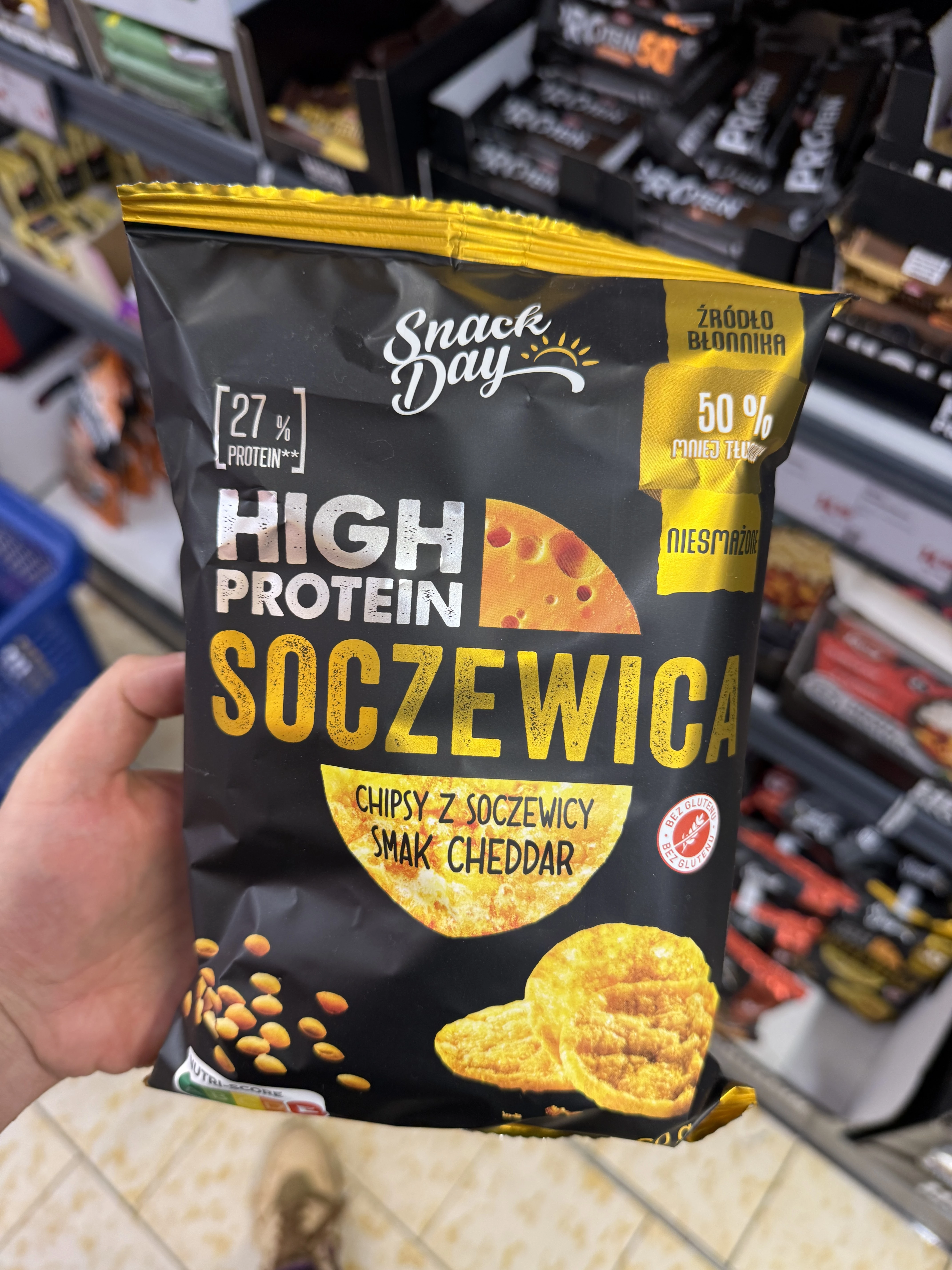 Snack Day High Protein Chipsy z Soczewicy Smak Cheddar | 60g