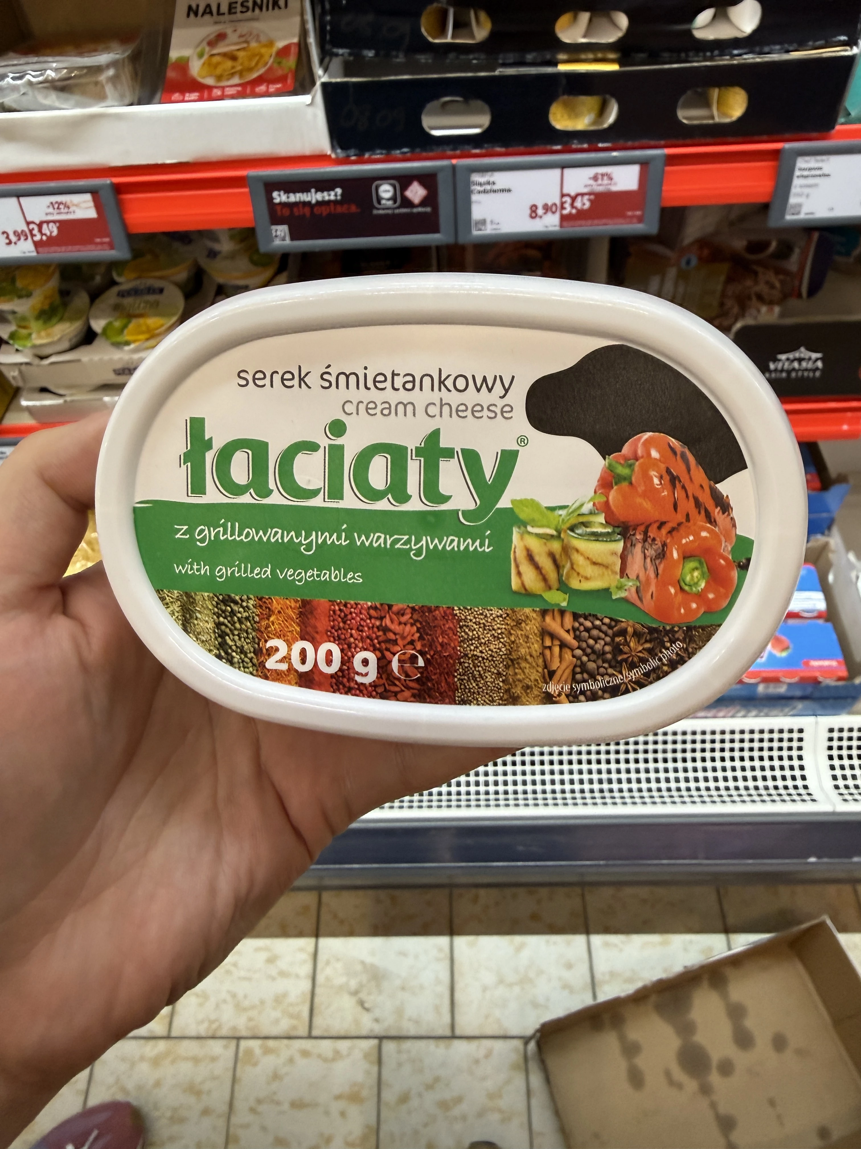 Łaciaty Serek śmietankowy z grillowanymi warzywami | 200g