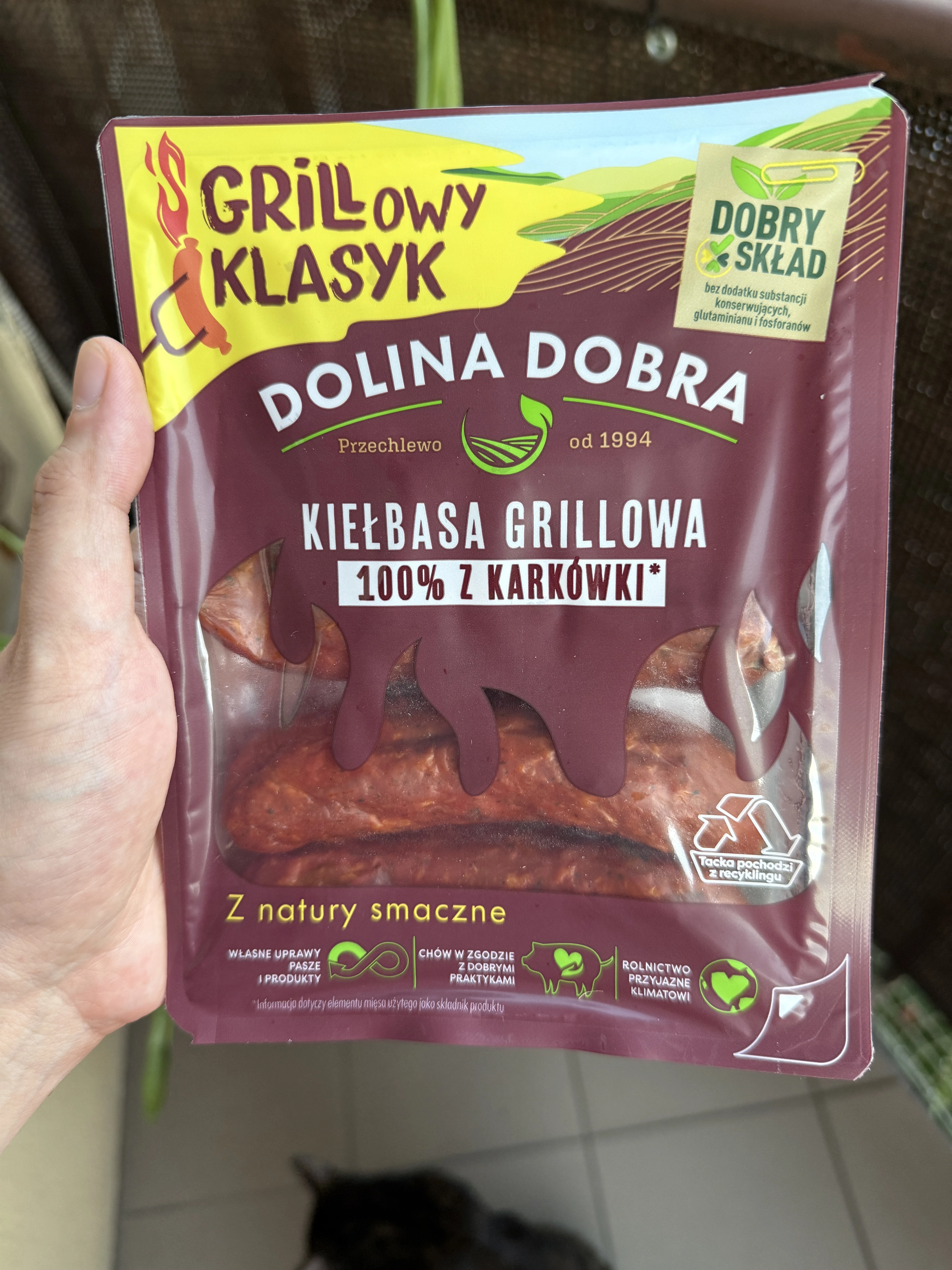 Dolina Dobra Kiełbasa Grillowa z Karkówki | 375g
