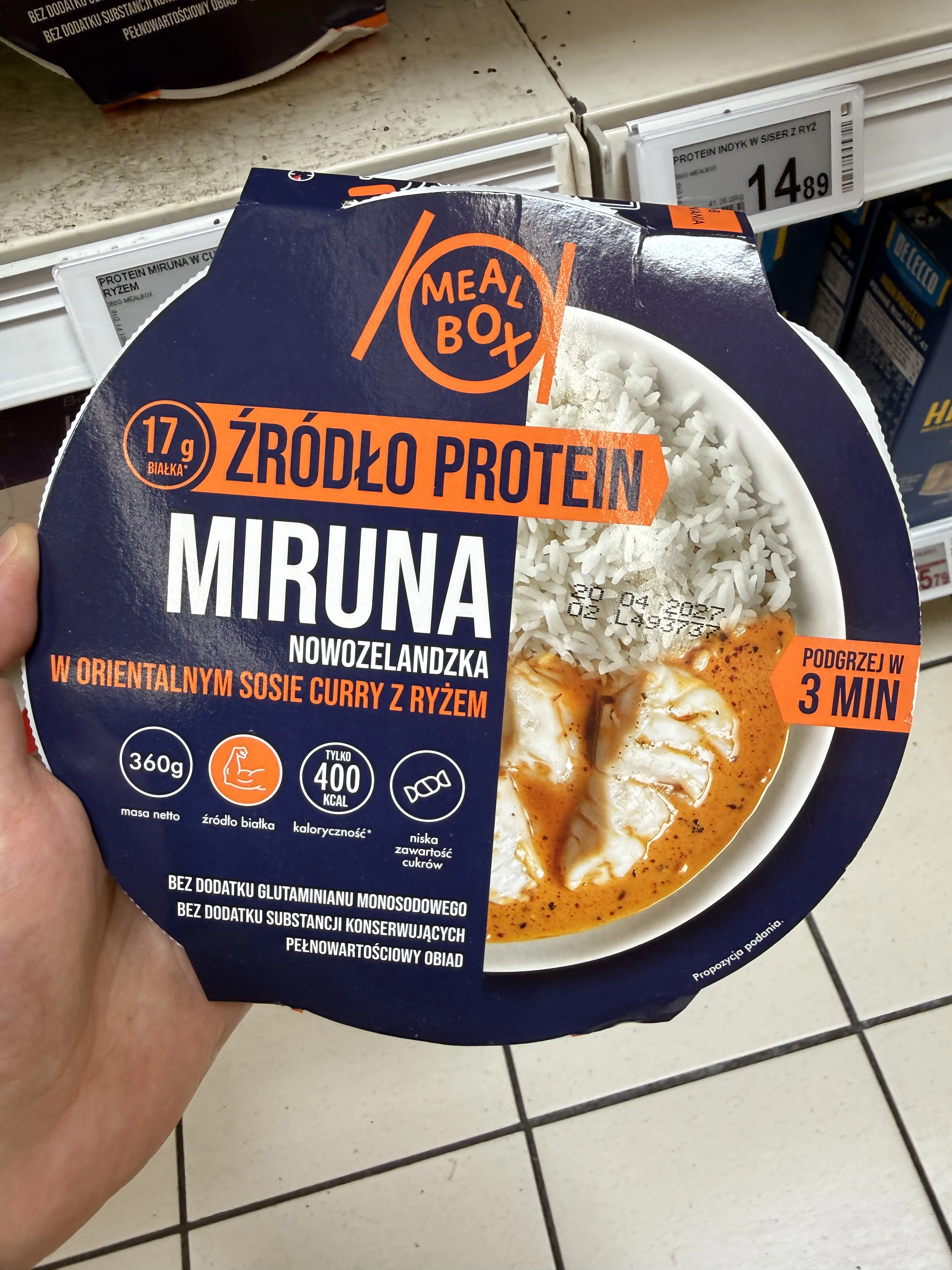 Meal Box Źródło Protein Miruna Nowozelandzka w orientalnym sosie curry z ryżem | 360g