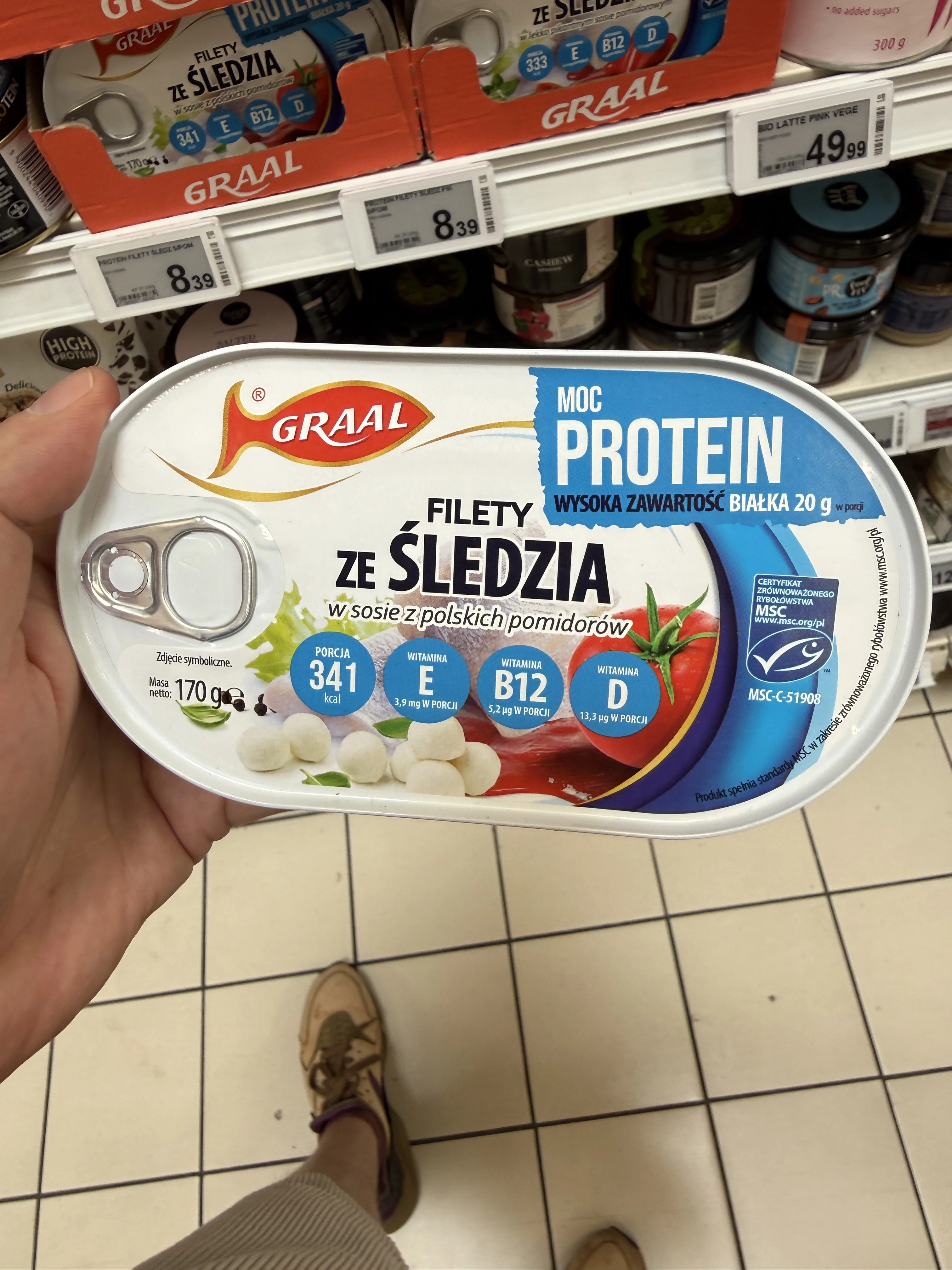 Graal Filety ze Śledzia w sosie z polskich pomidorów Moc Protein | 170g