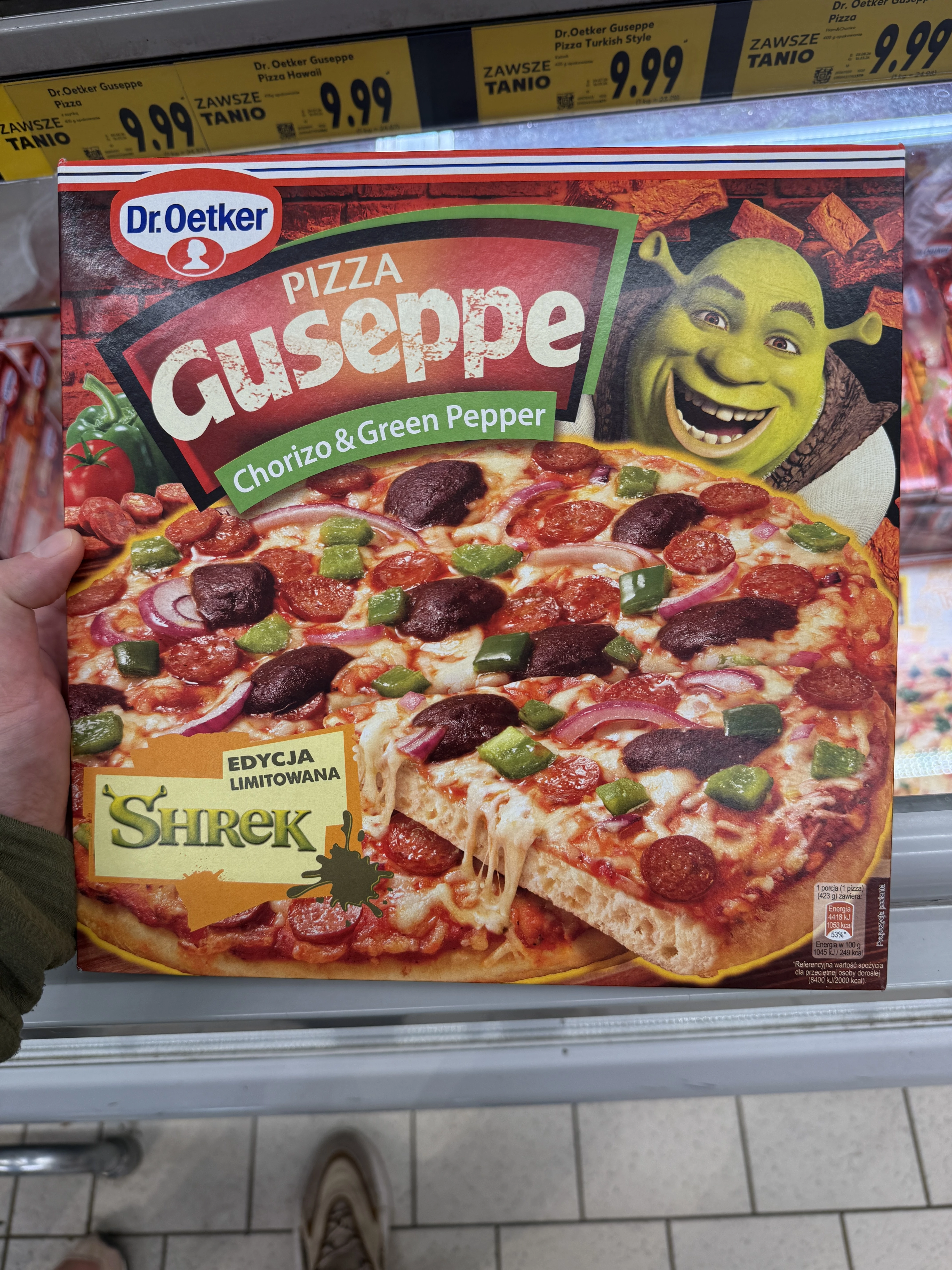 Dr. Oetker Guseppe Shrek Pizza Chorizo & Green Pepper | 423g