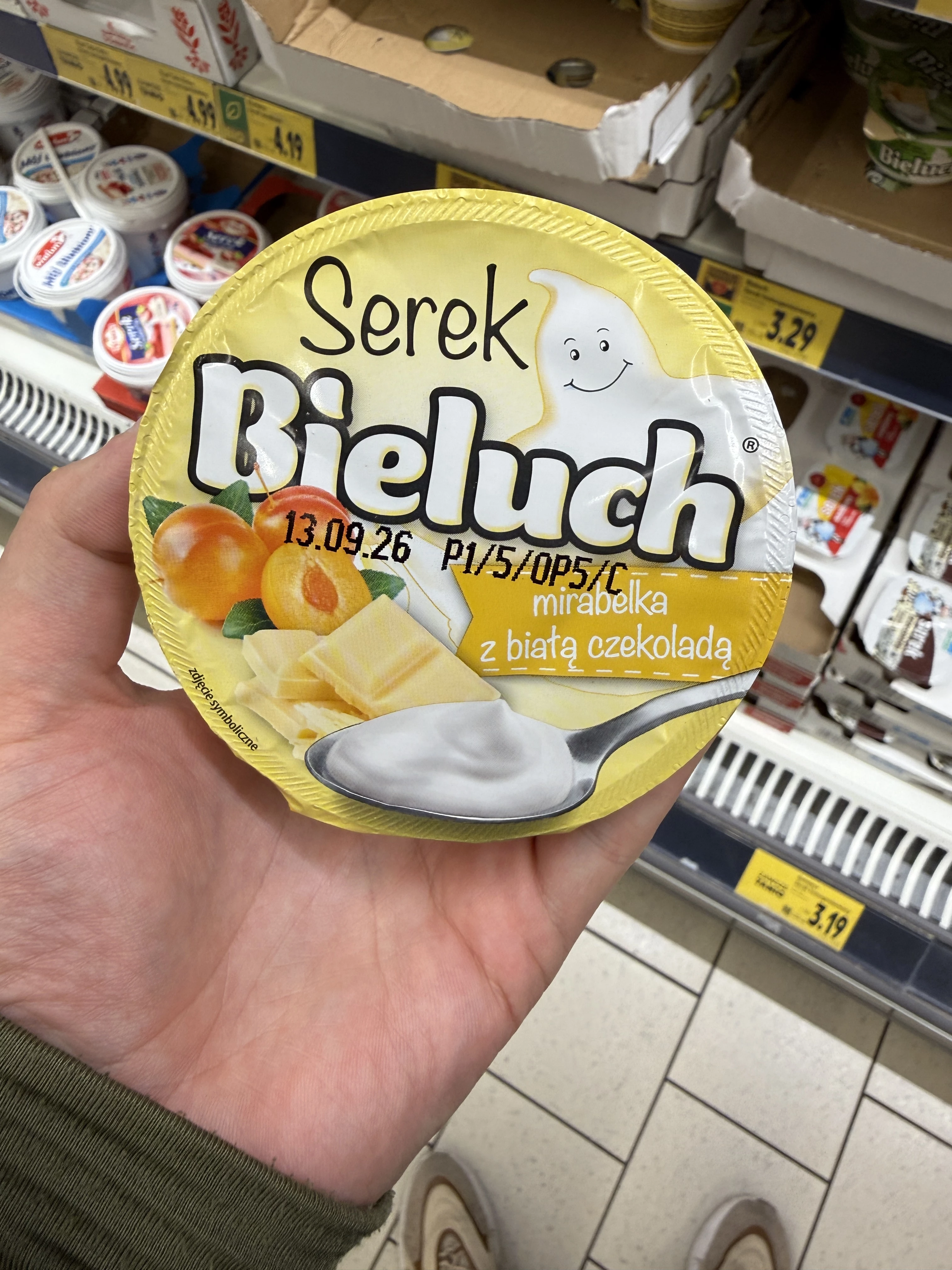 Bieluch serek mirabelka z białą czekoladą | 150g